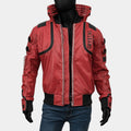 Cyberpunk 2077  Akira Capsule Red Leather Jacket - Mannequin Front View