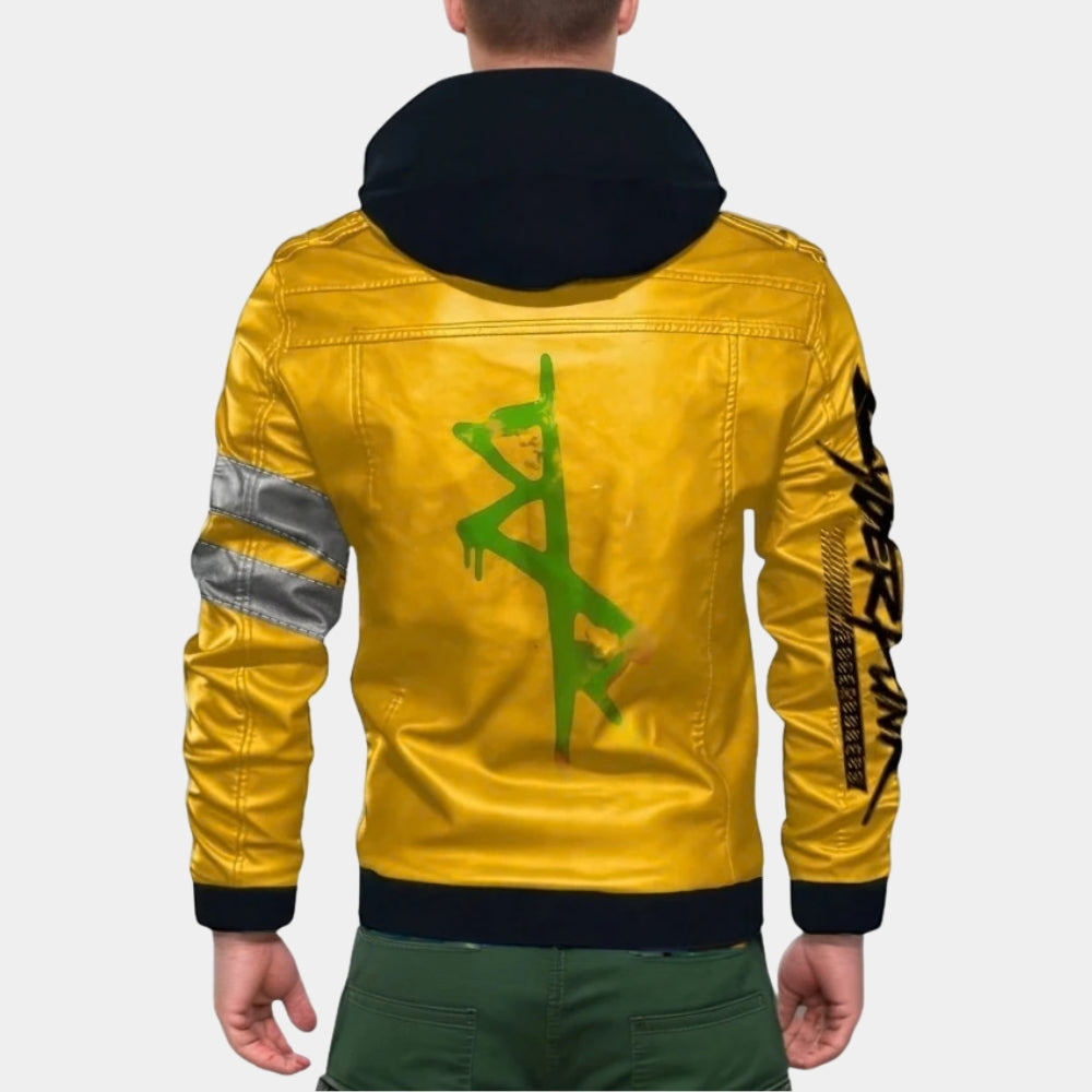 Cyberpunk 2077  David Martinez Leather Jacket - Back View