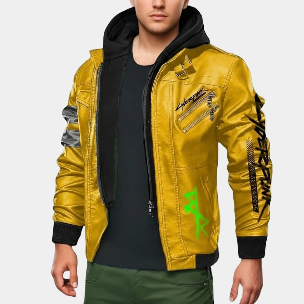 Cyberpunk 2077  David Martinez Leather Jacket - Front View
