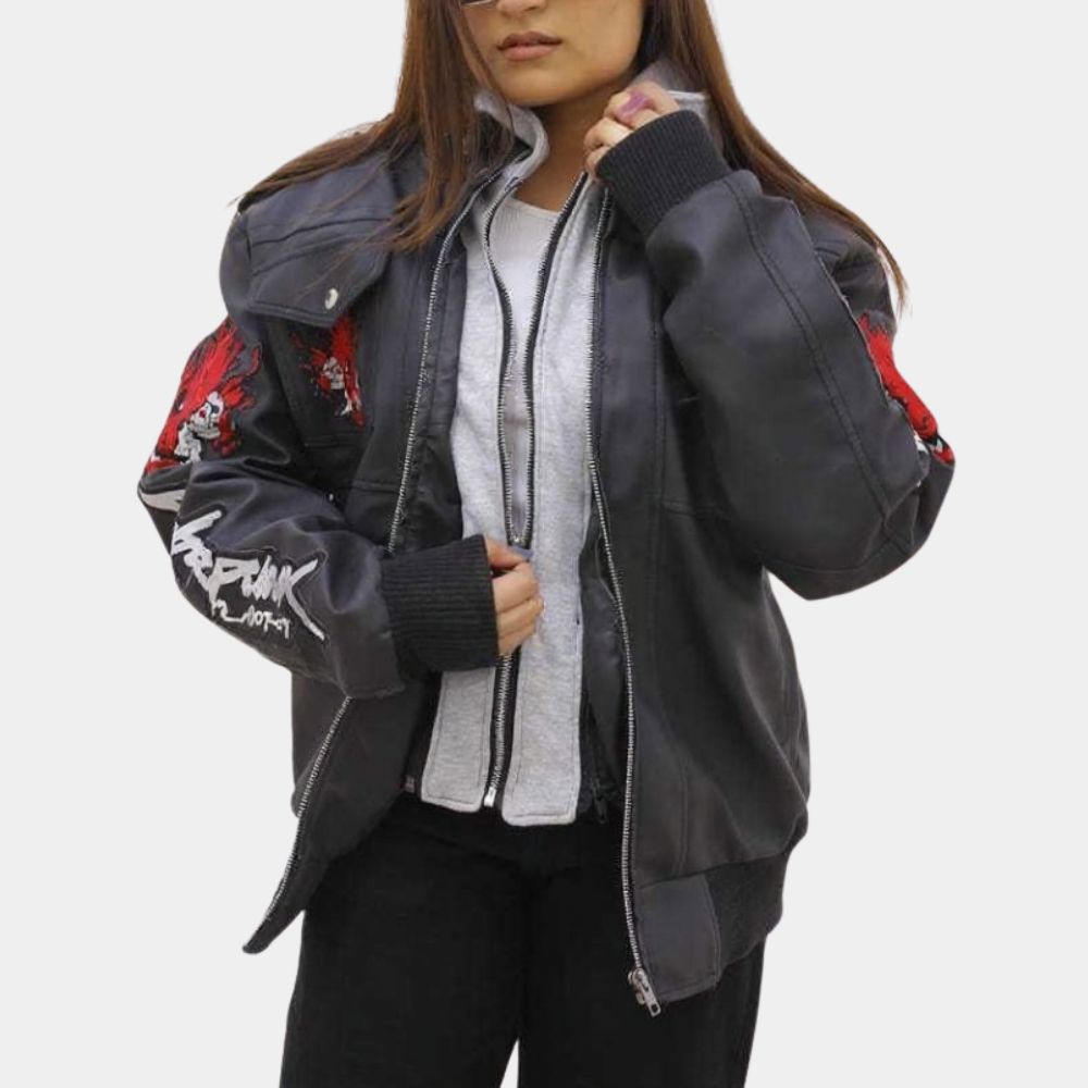 Cyberpunk 2077  Johnny Silverhand aka Keanu Reeves Samurai Jacket - Front Pose View