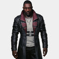 Cyberpunk 2077 Phantom Liberty Solomon Reed Black Leather Coat - Front View