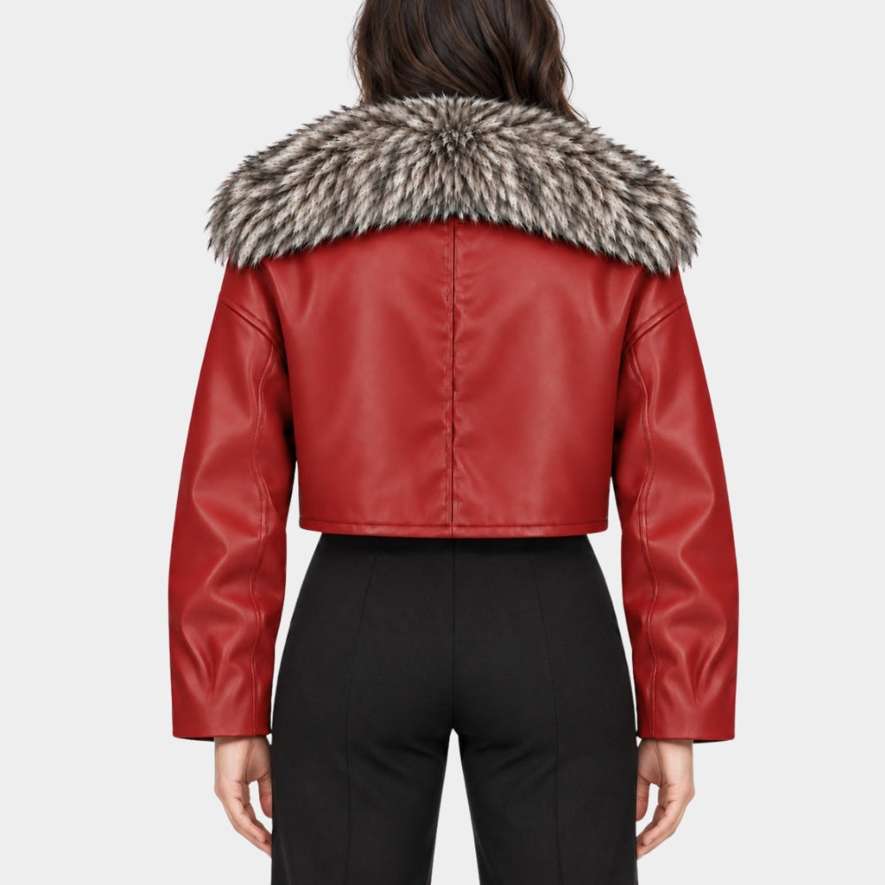 Dandadan Momo Ayase Cropped Leather Jacket