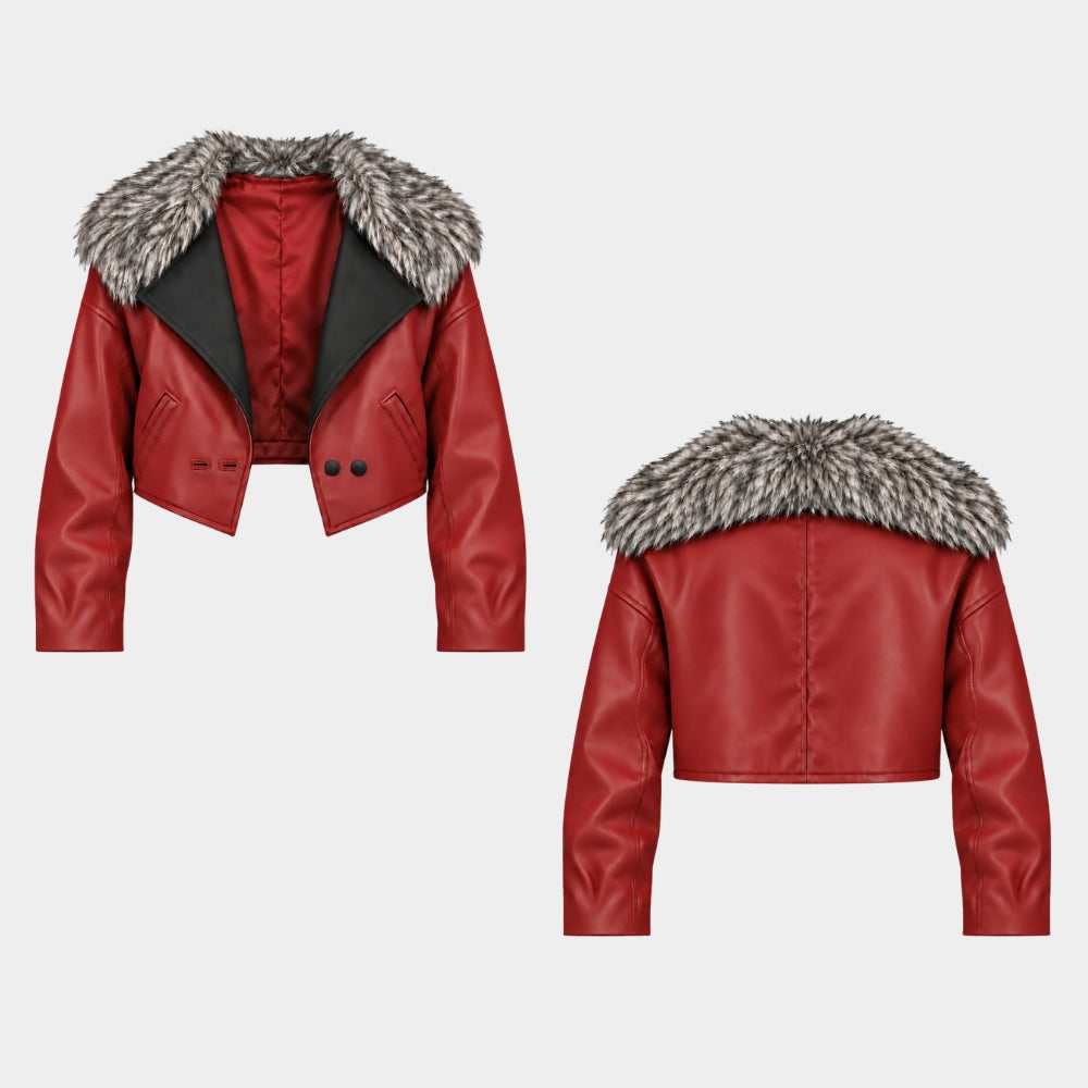 Dandadan Momo Ayase Cropped Leather Jacket
