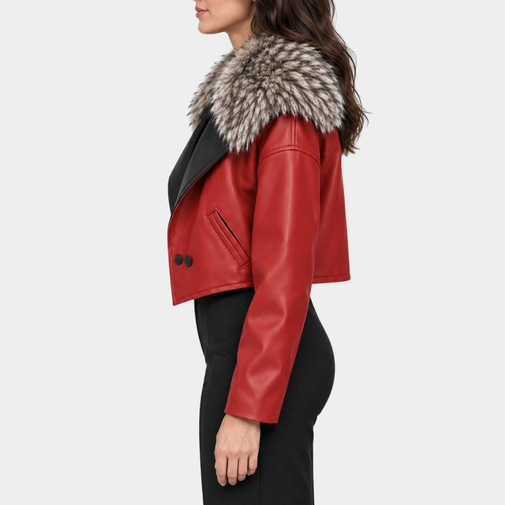 Dandadan Momo Ayase Cropped Leather Jacket