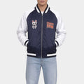 Dandadan Souvenir Bomber Blue Satin Jacket