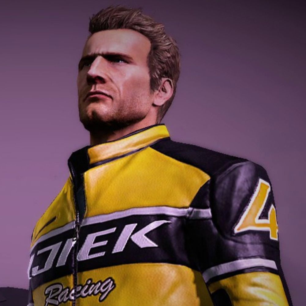 Dead Rising 2 Chuck Greene Yellow and Black Leather Jacket - Close - Up Front View