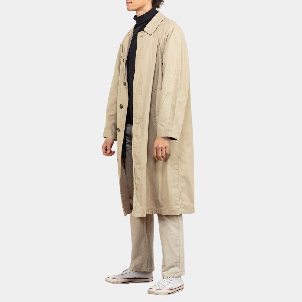 Dead Shot Colin Morgan Cotton Trench Coat - Side View
