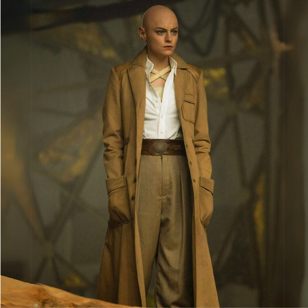 Deadpool &amp; Wolverine Women's Cassandra Nova Long Trench Coat - Character Front Posture View