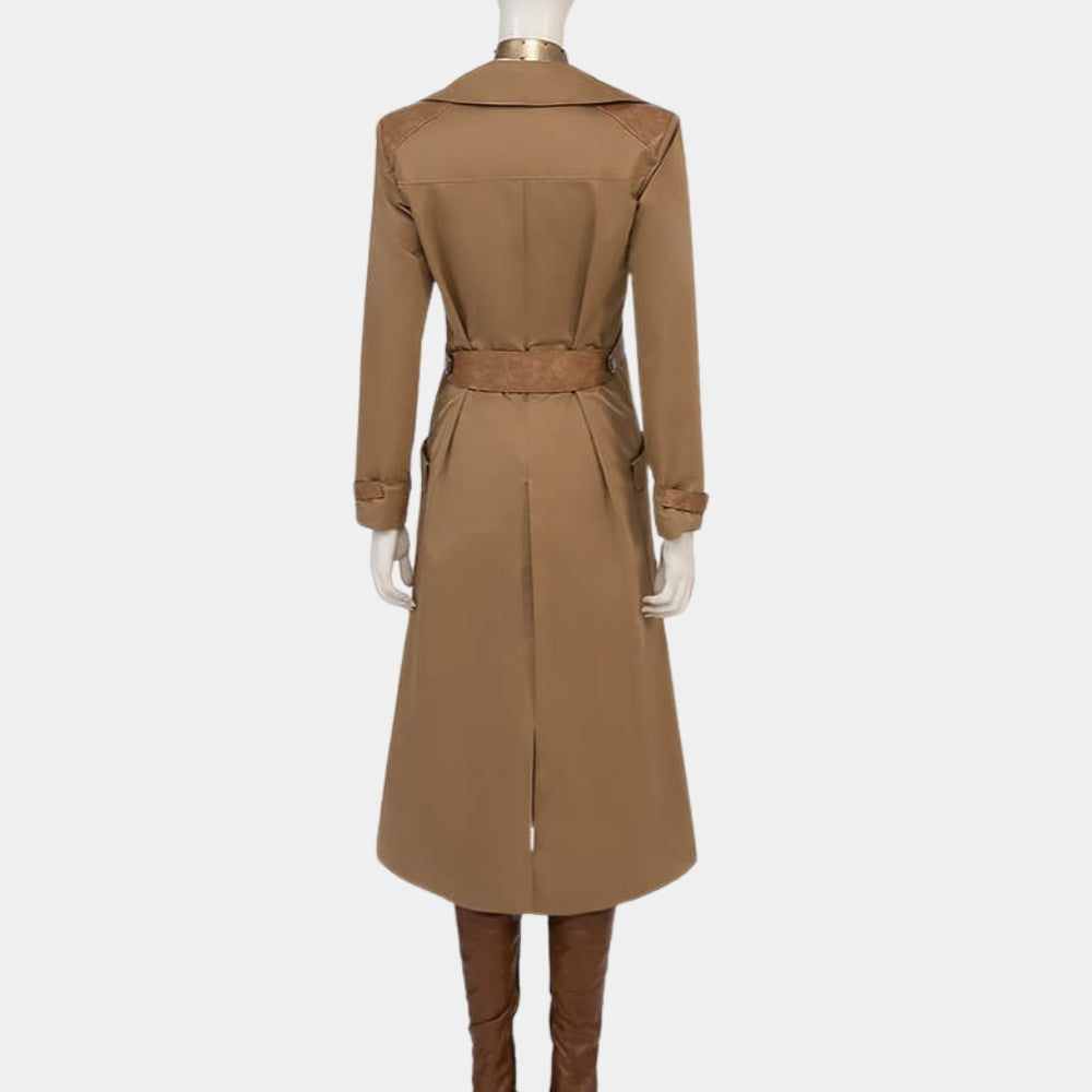 Deadpool &amp; Wolverine Women's Cassandra Nova Long Trench Coat - Mannequin Back View