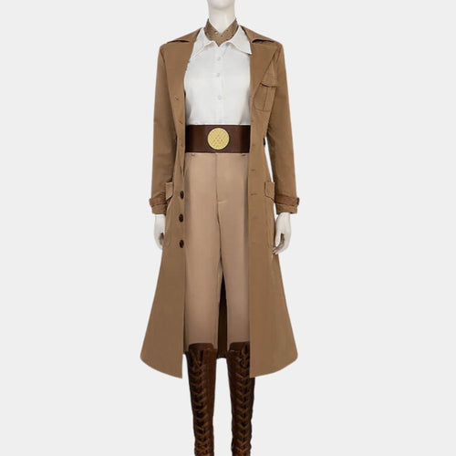 Deadpool &amp; Wolverine Women's Cassandra Nova Long Trench Coat - Mannequin Front View