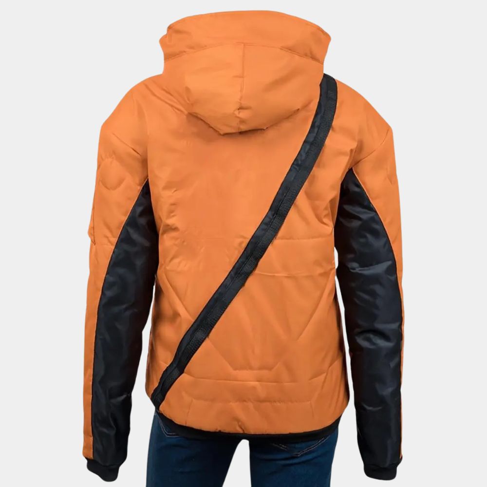Death Stranding 2 Death Stranding 2 On the Beach Hideo Kojima Orange Hooded Jacket - Mannequin Back View