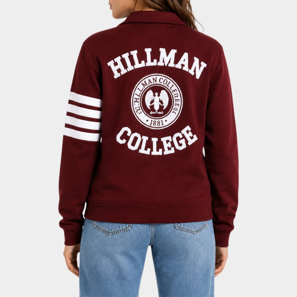 Deborah Wayne Maroon Hillman College Jacket