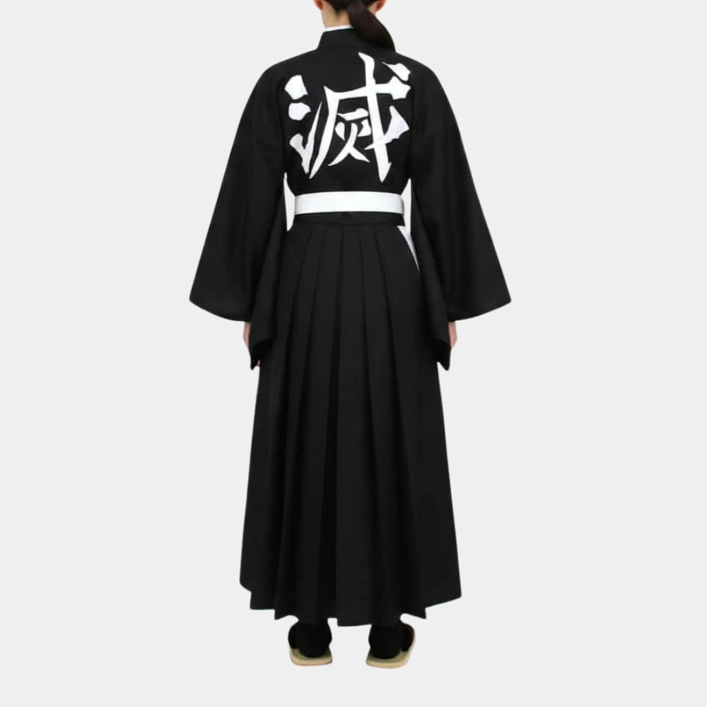 Demon Slayer Muichiro Tokito Black Tropical Costume - Back View