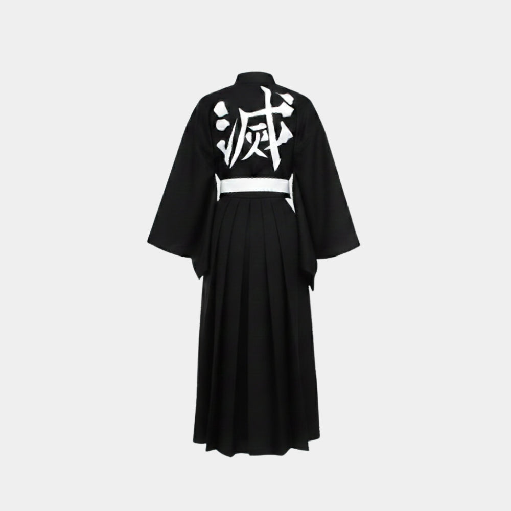 Demon Slayer  Muichiro Tokito Black Tropical Costume - Mannequin Back View