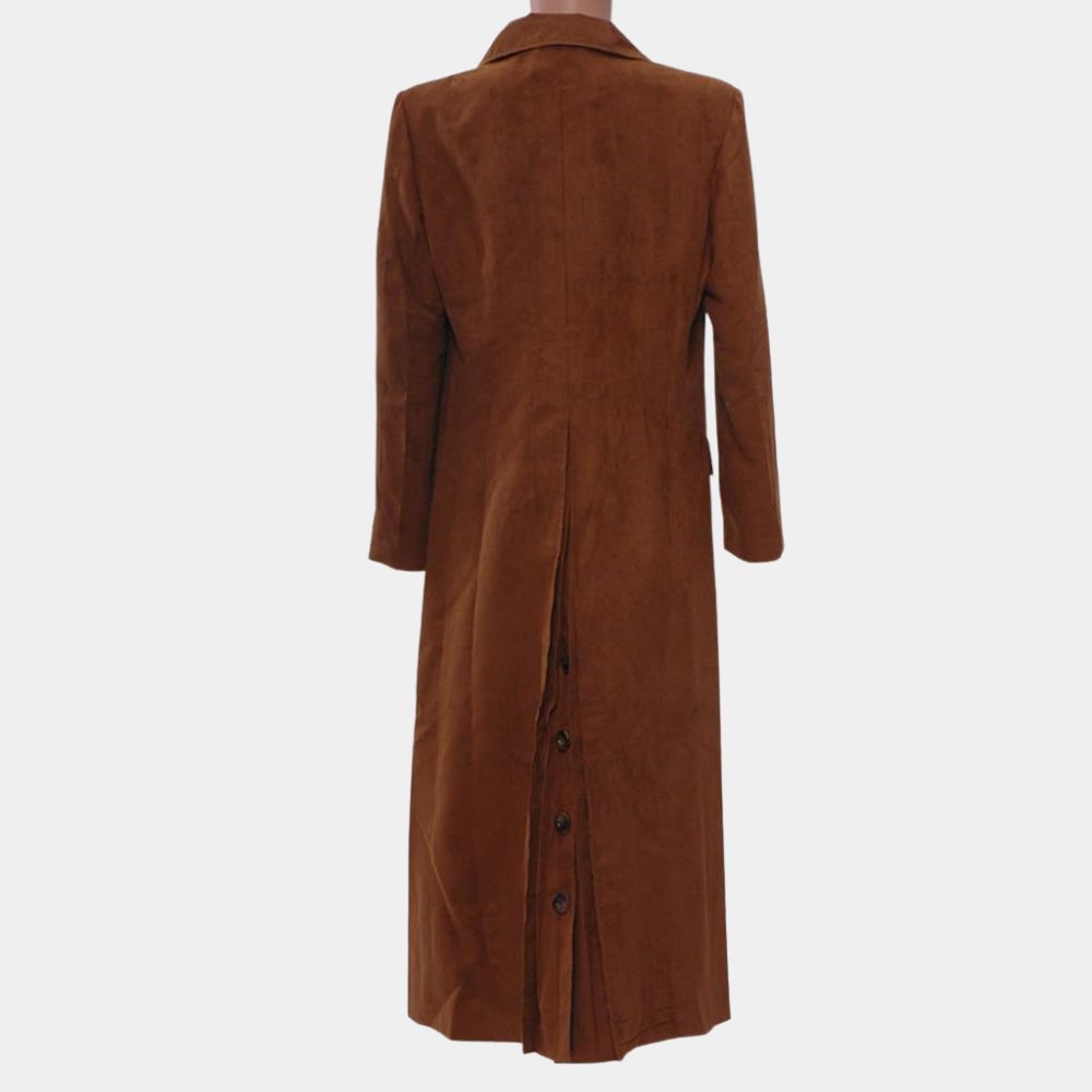 Doctor Who 10th Doctor Long Trench Coat - Mannequin Back View