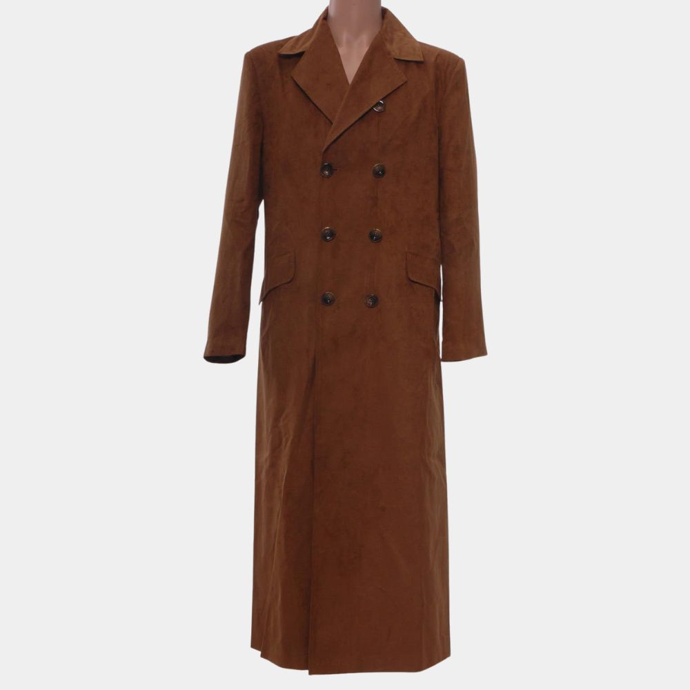 Doctor Who 10th Doctor Long Trench Coat - Mannequin Front View