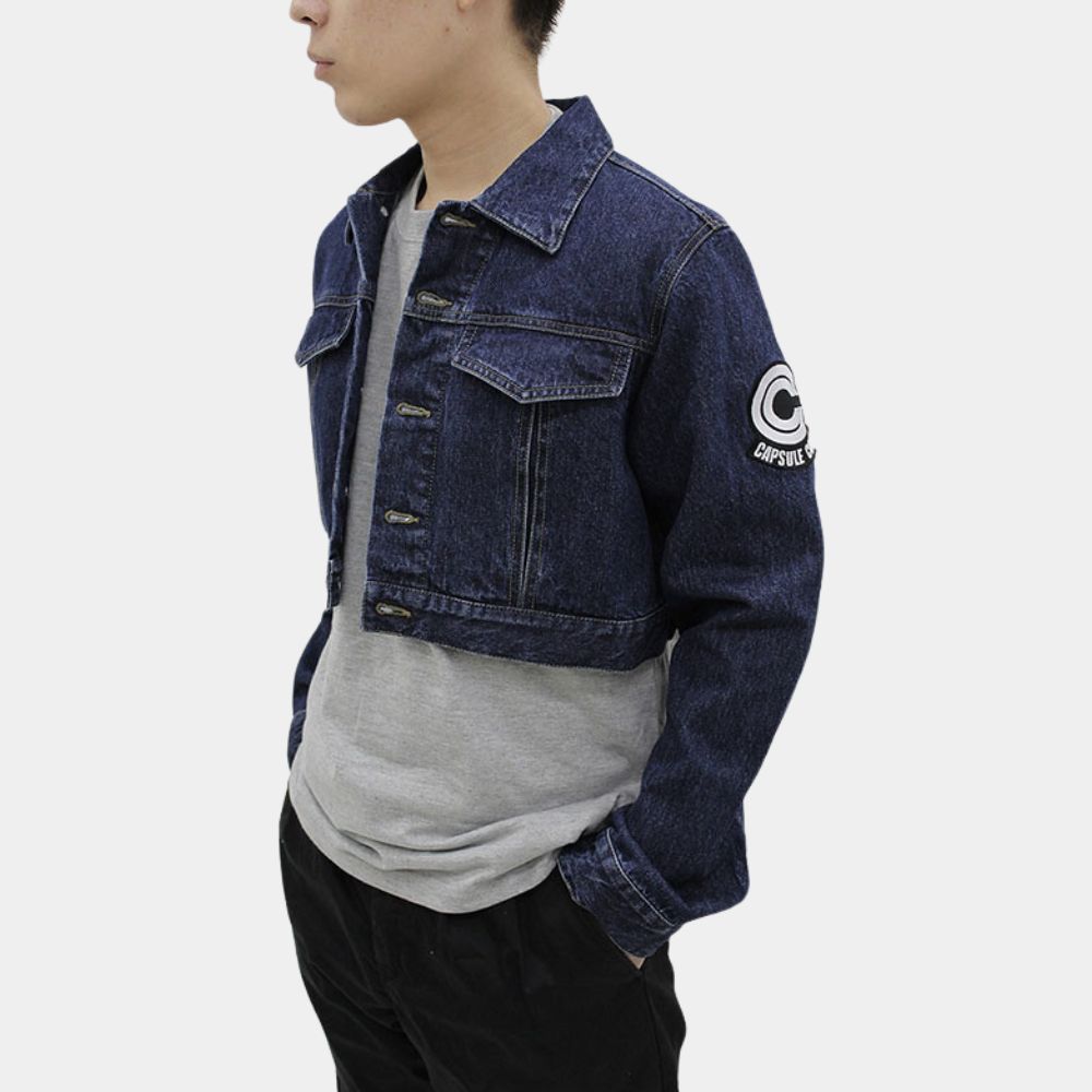 Dragon Ball Z Capsule Corp Blue Cropped Jacket - Side View