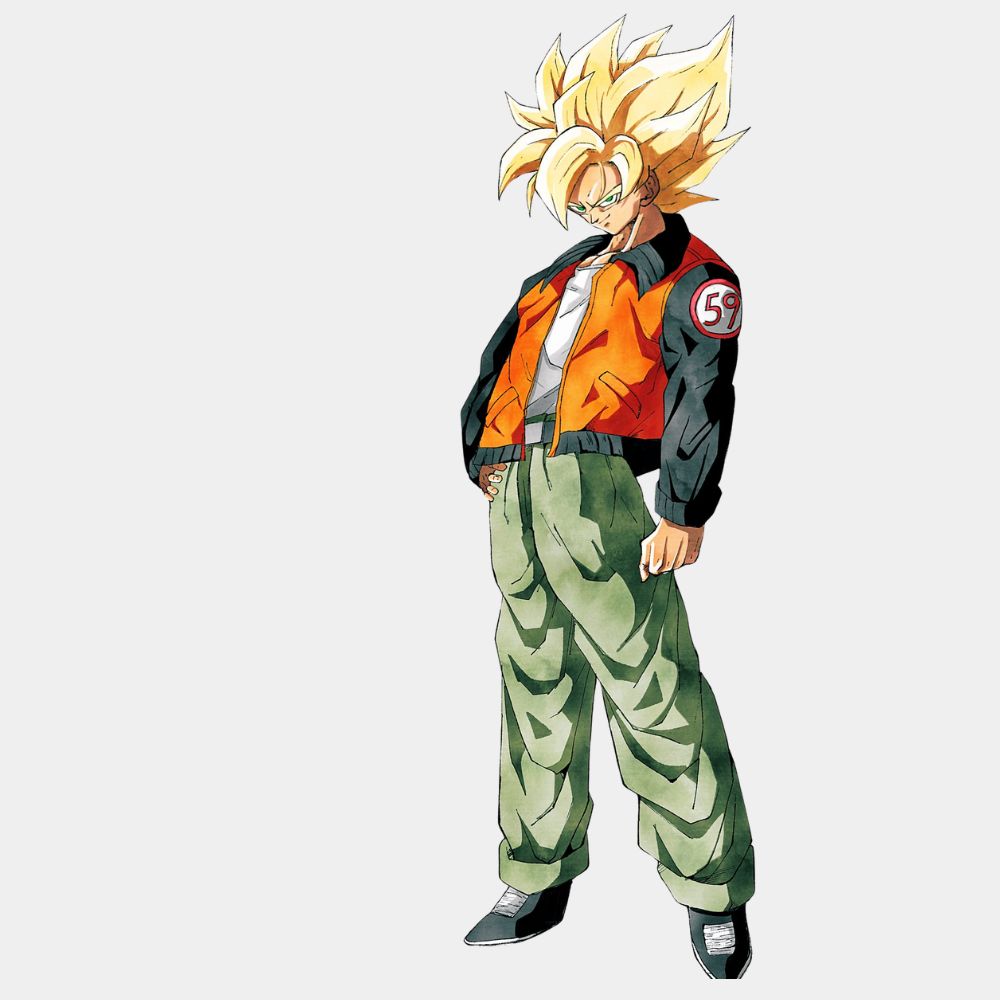 Dragon Ball Z  Goku Orange and Black Leather Jacket - Front Pose View
