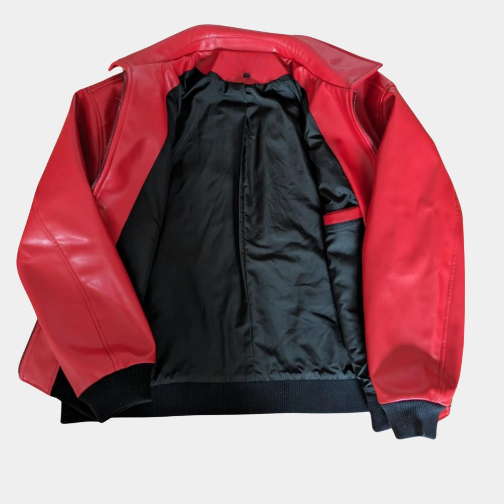 Drake Polar Opposites Albanian Flag Red Bomber Jacket - Mannequin Inner View