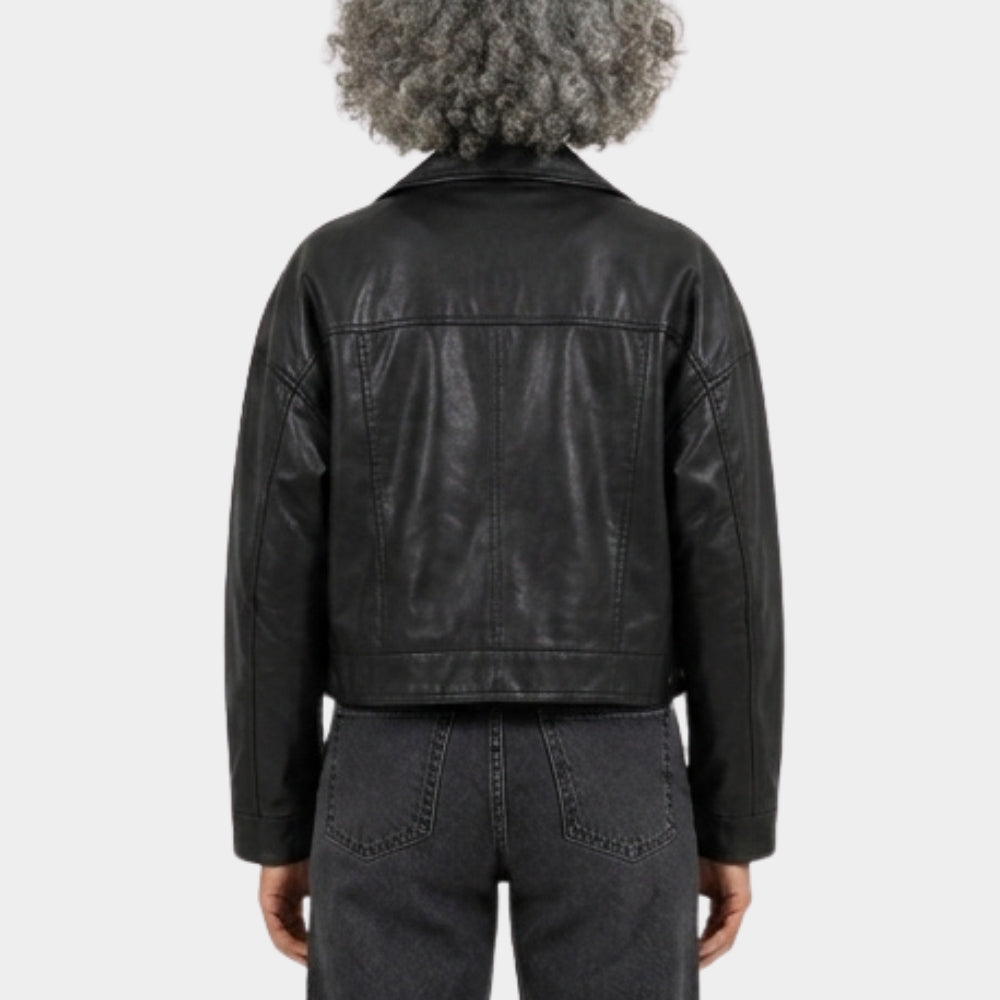 Drawn Together Ester Expósito Black Leather Jacket