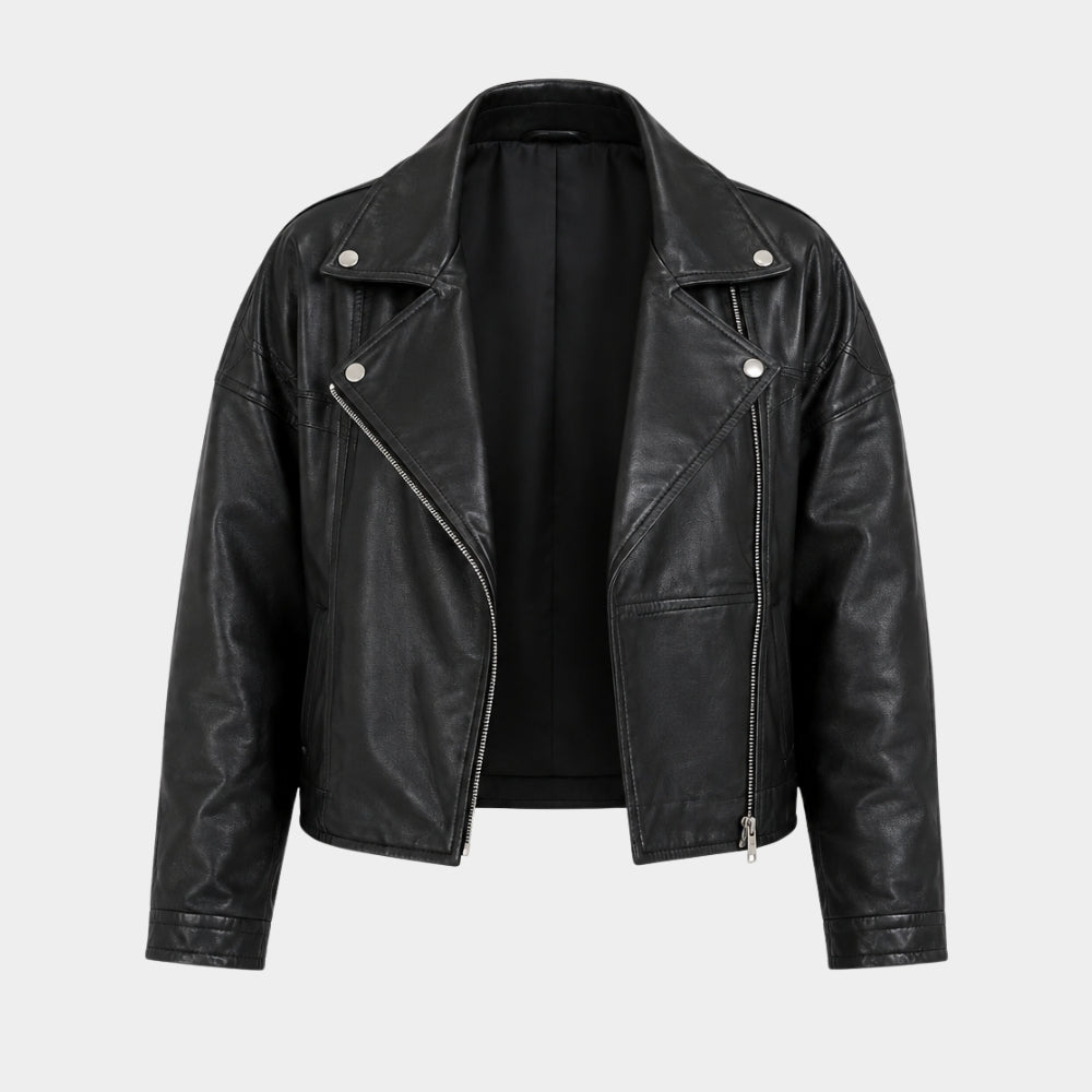 Drawn Together Ester Expósito Black Leather Jacket