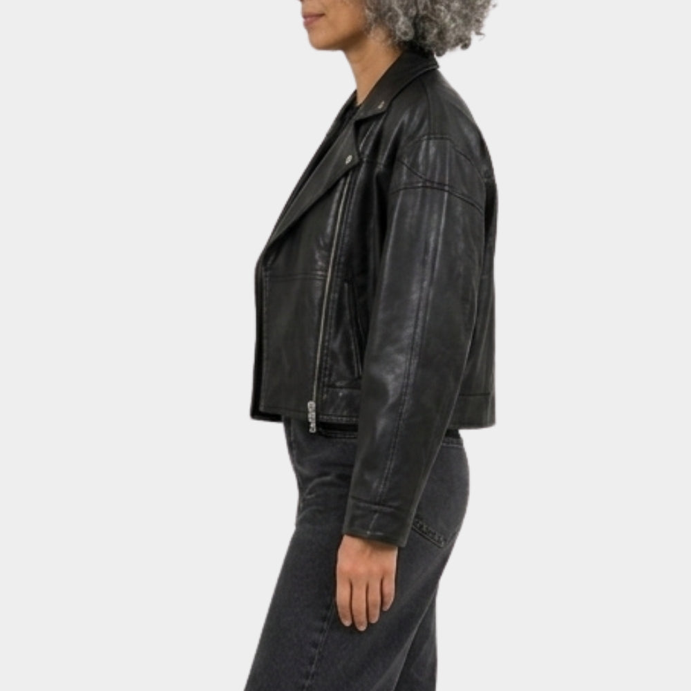 Drawn Together Ester Expósito Black Leather Jacket