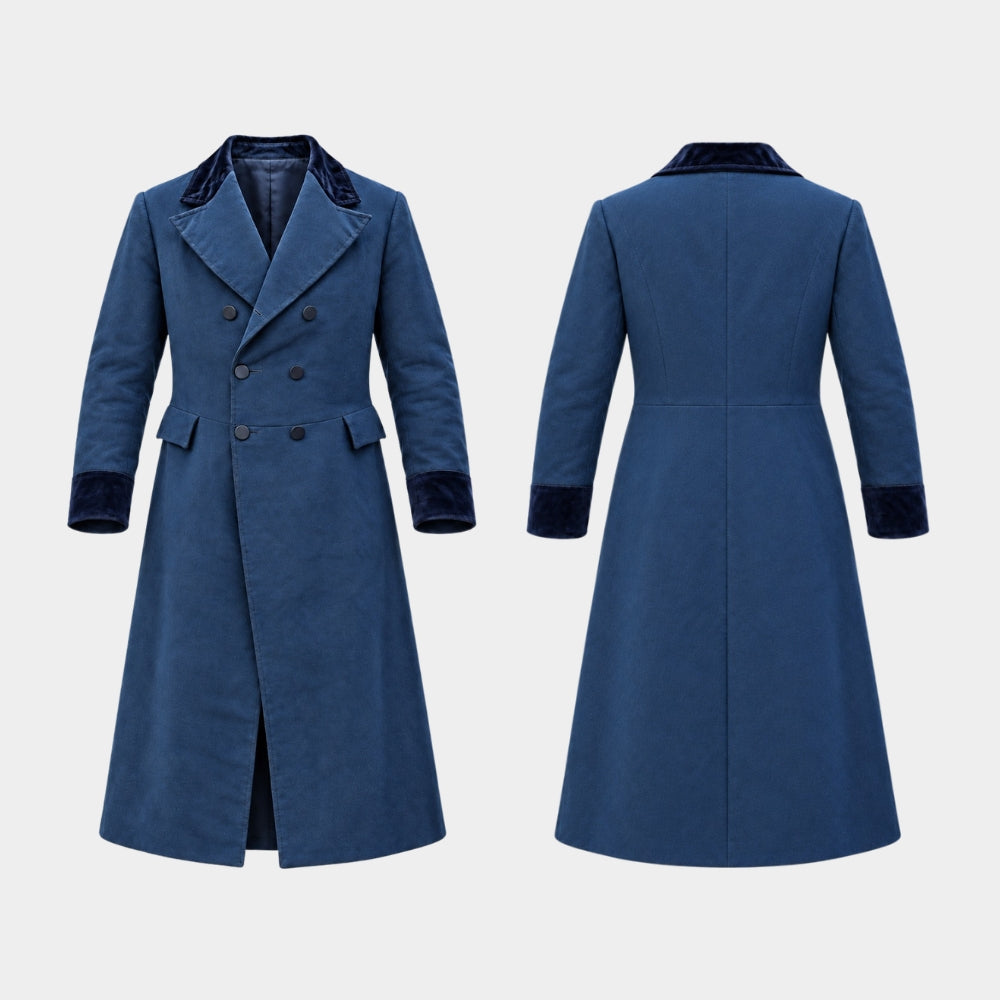 Ebenezer A Christmas Carol Johnny Depp Blue Overcoat