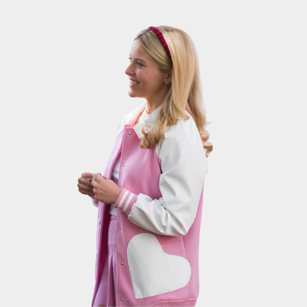 Elle Lexi Minetree Pink Varsity Jacket