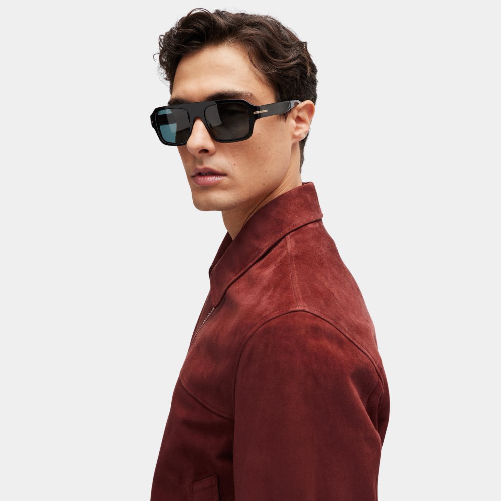 Emily in Paris Eugenio Franceschini aka Marcello Red Suede Leather Jacket - Side View