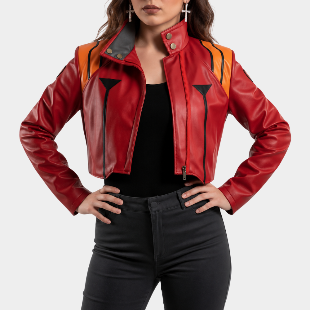 Evangelion Misato Red Leather Jacket