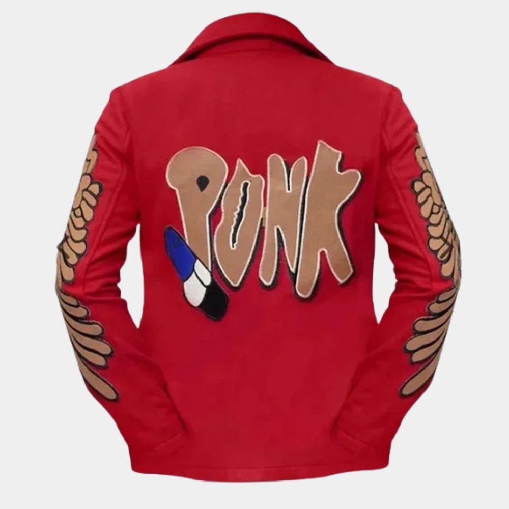 Evelyn Wang  Everything Everywhere All at Once Michelle Yeoh Red Jacket - Mannequin Back View