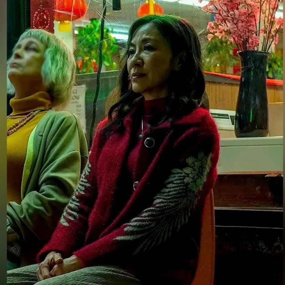Evelyn Wang  Everything Everywhere All at Once Michelle Yeoh Red Jacket - Side View