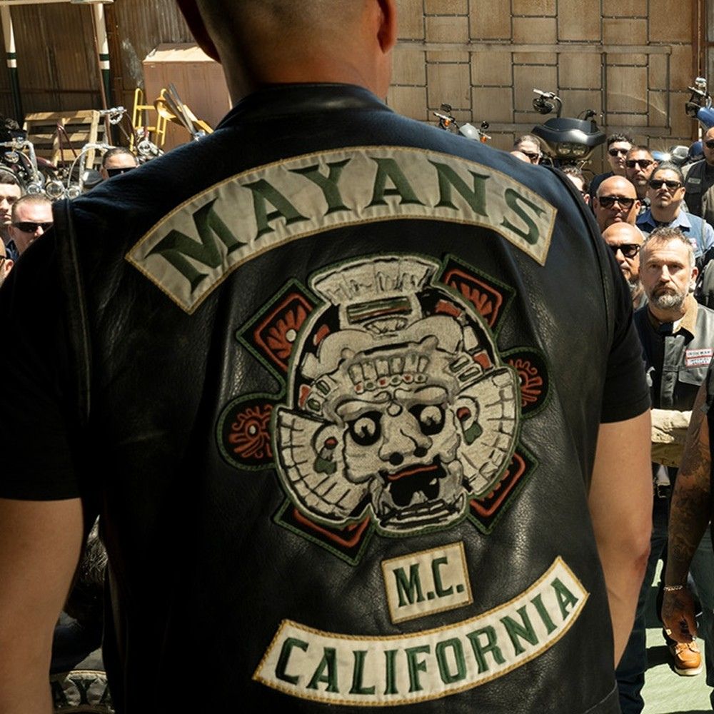 Ezekiel Reyes Mayans MC Leather Vest - Character Back View