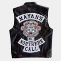 Ezekiel Reyes Mayans MC Leather Vest - Mannequin Back View
