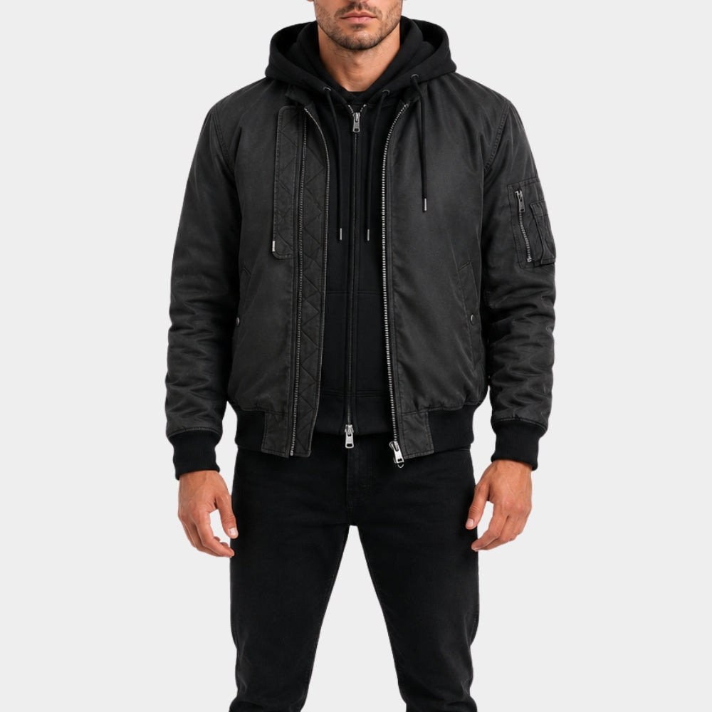 Fightland Howard Charles Black Hooded Jacket
