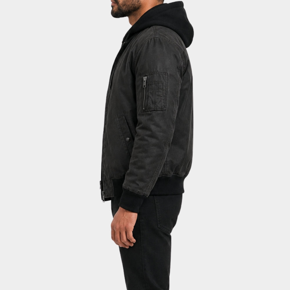 Fightland Howard Charles Black Hooded Jacket