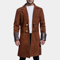 Firefly Malcolm Suede Leather Trench Coat - Front View