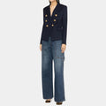 Formal Blazer Women's Blue Double Breasted Blazer -  Front View
