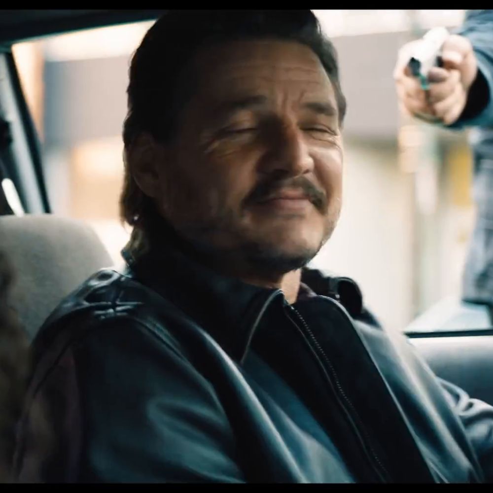Freaky Tales Pedro Pascal (Clint) Black Harrington Style Leather Jacket - Character Front View
