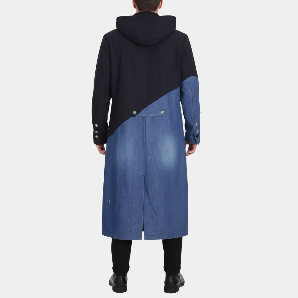 Free Guy  Antoine aka Taika Waititi Blue Denim Trench Coat - Back View