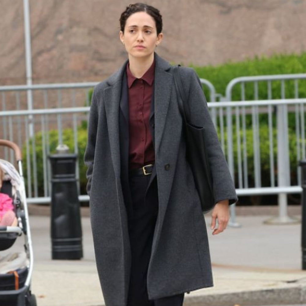 Furious Emmy Rossum Grey Long Coat