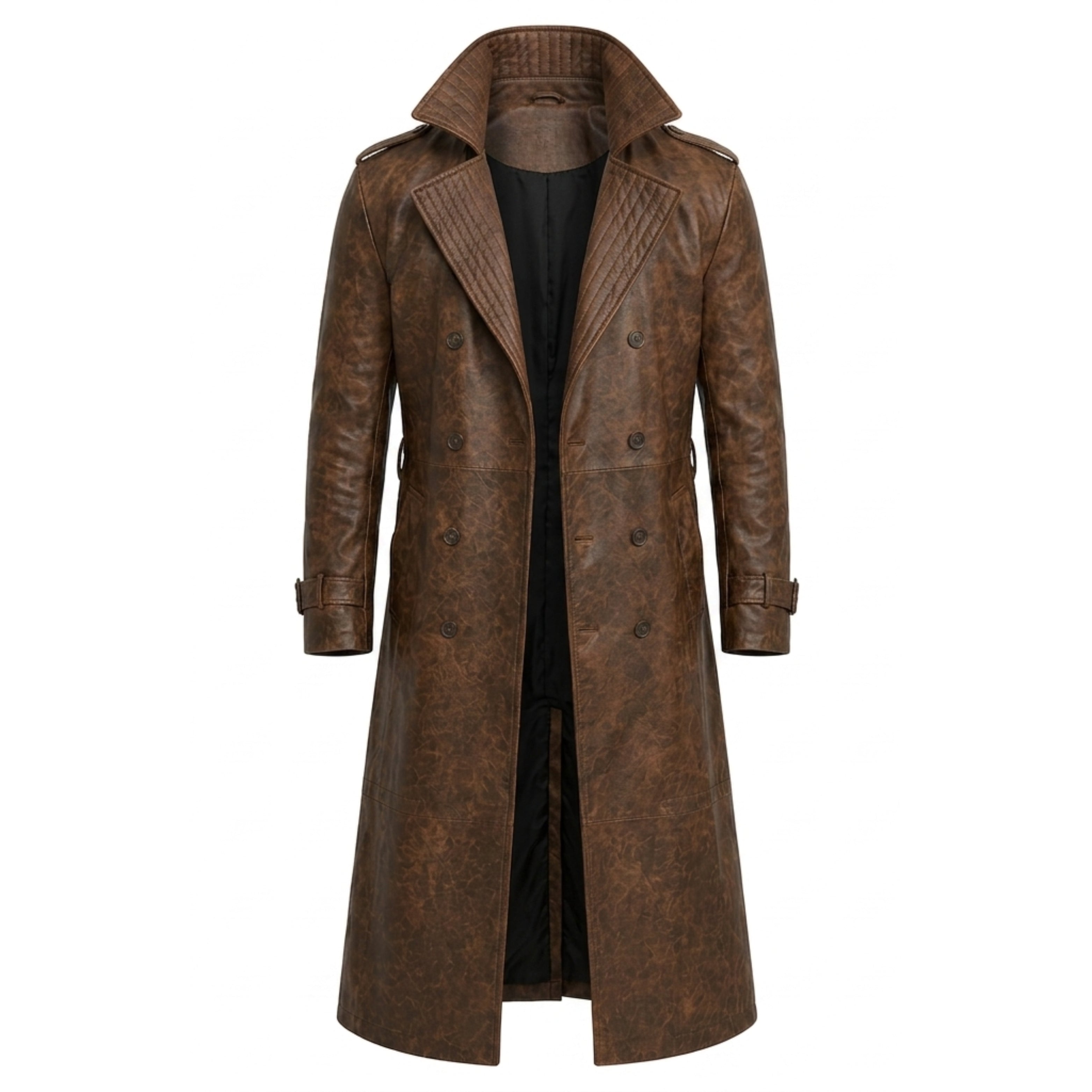 Gambit Brown Leather Trench Coat