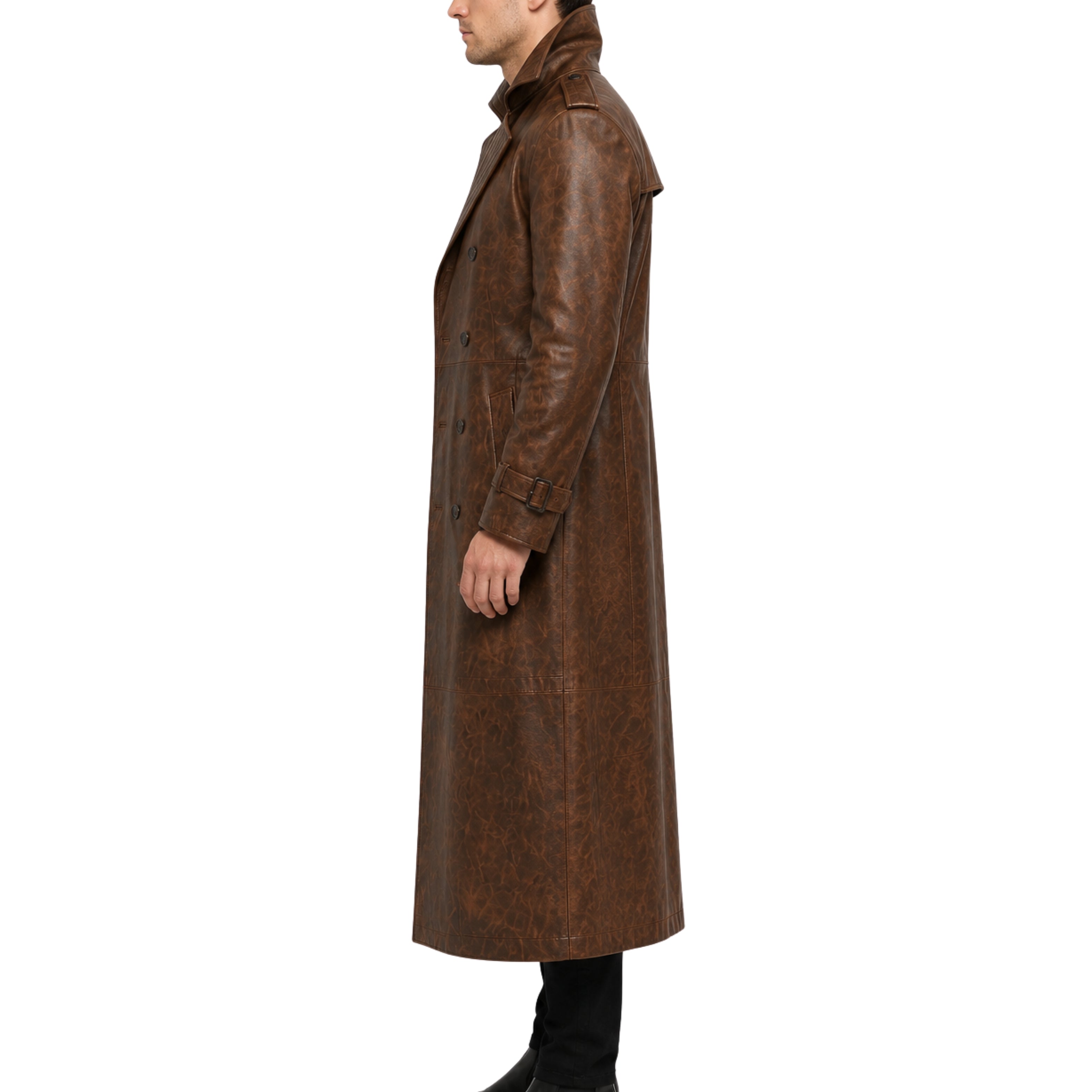 Gambit Brown Leather Trench Coat