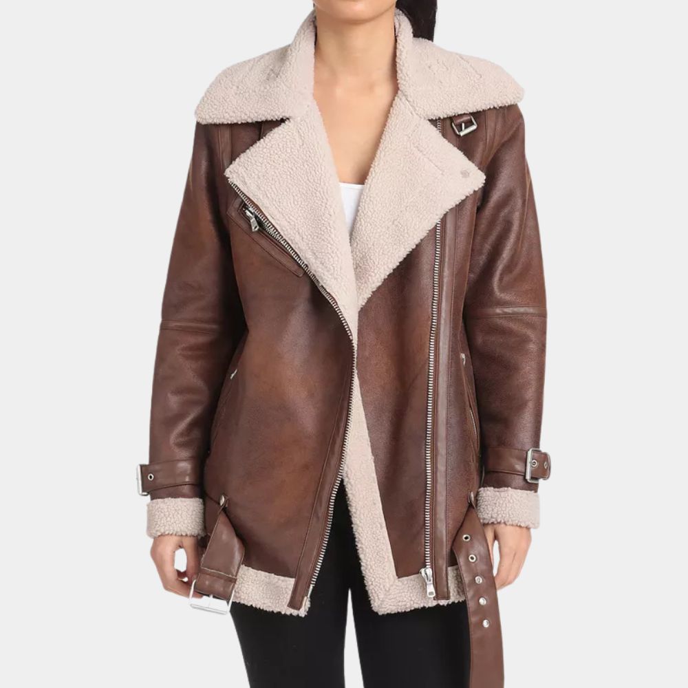 General Hospital Josslyn Jacks aka Eden McCoy Tan Leather Jacket - Front View