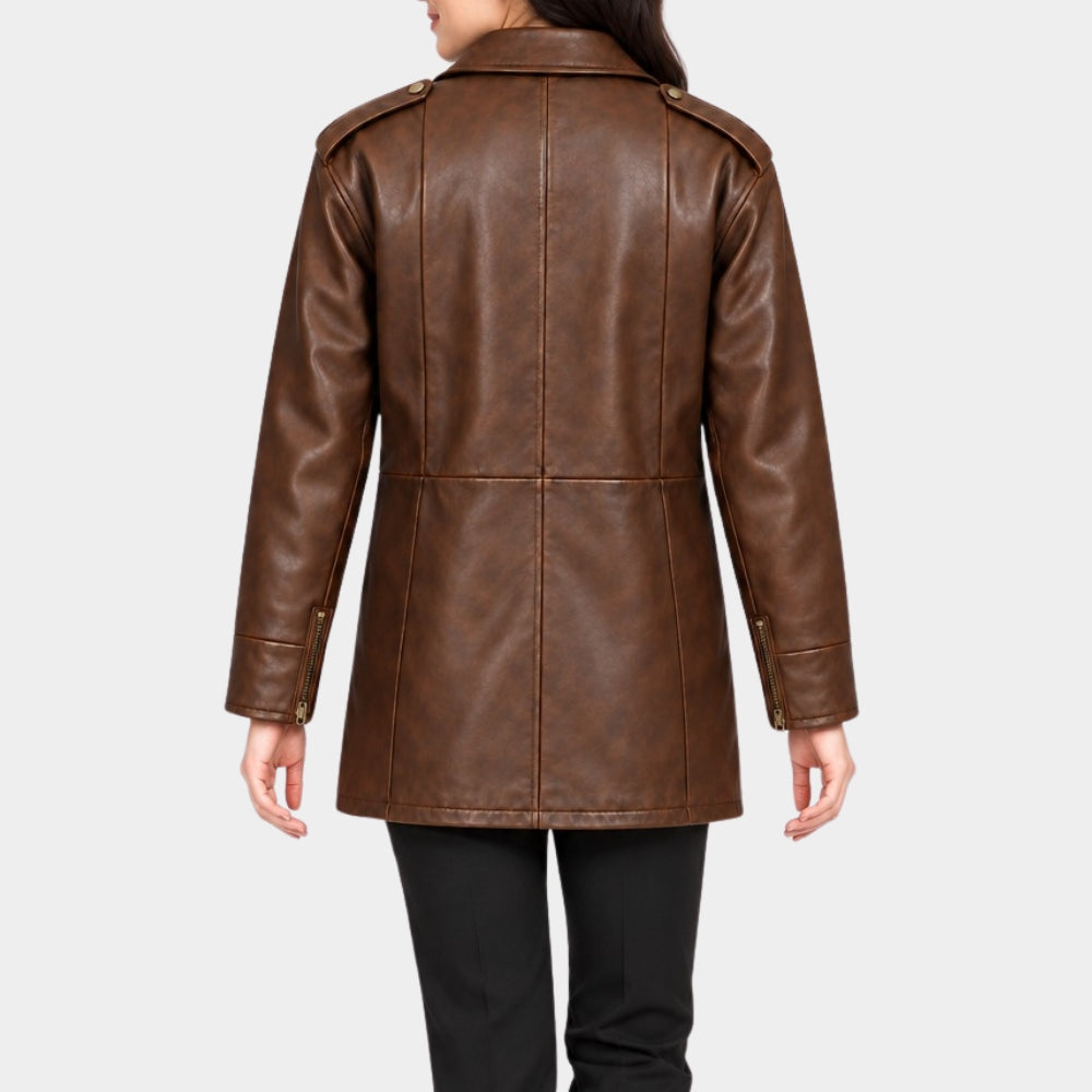 Gentle Monster Léa Seydoux Brown Leather Jacket