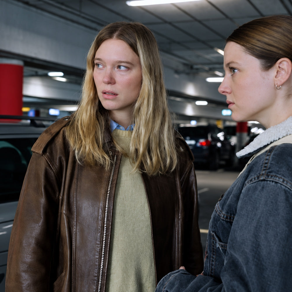 Gentle Monster Léa Seydoux Brown Leather Jacket