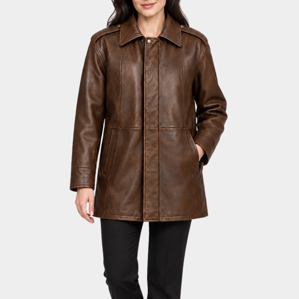 Gentle Monster Léa Seydoux Brown Leather Jacket