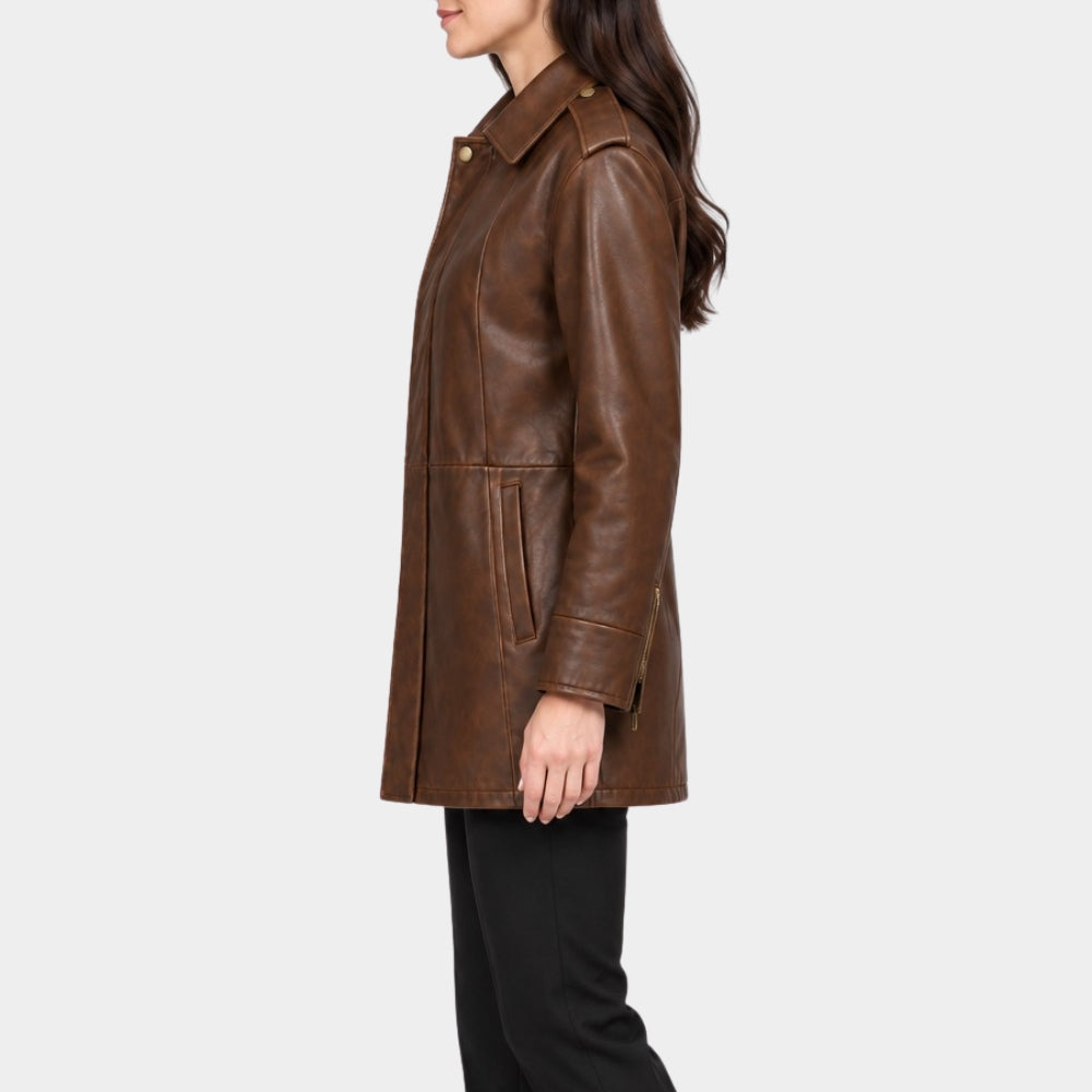 Gentle Monster Léa Seydoux Brown Leather Jacket