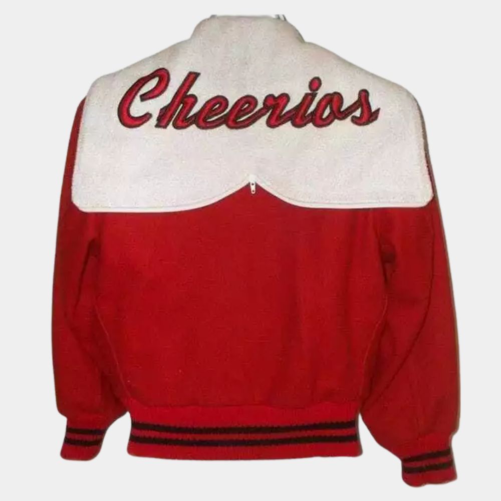 Glee  Naya Rivera Red Letterman Jacket - Mannequin Back View