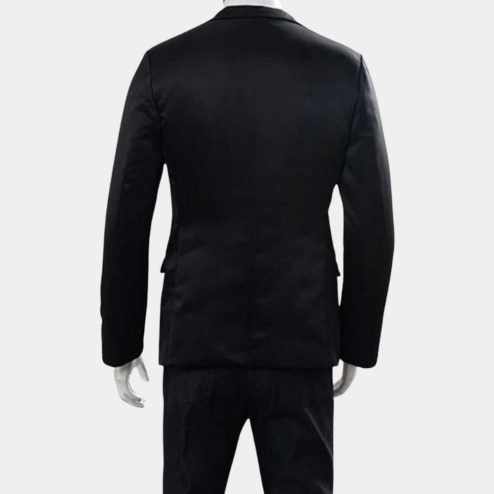 Good Omens Season 02 Black Cotton Jacket - Mannequin Back View